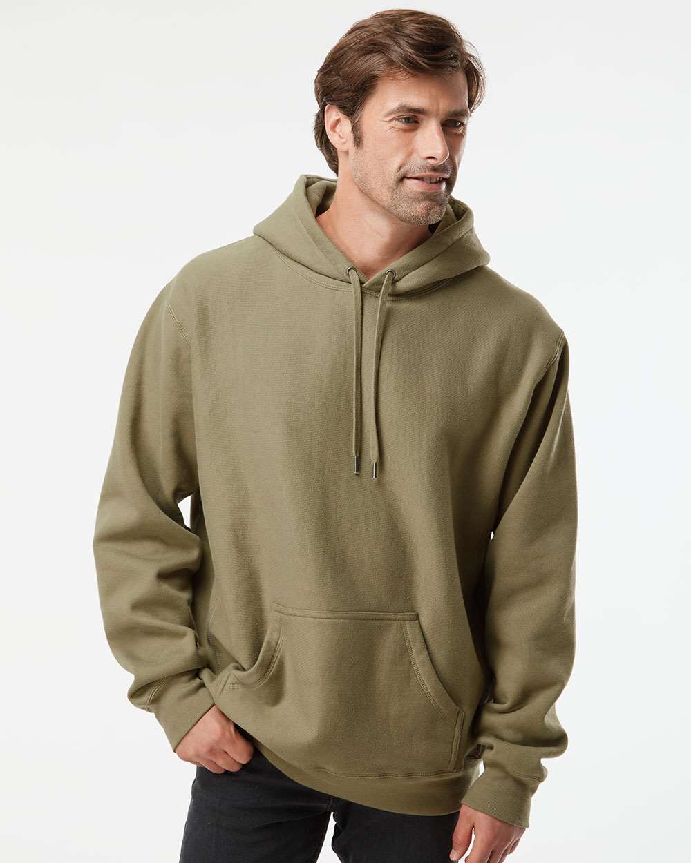 Unisex Legend Heavyweight Cross-Grain Hooded Sweatshirt - Olive - XS