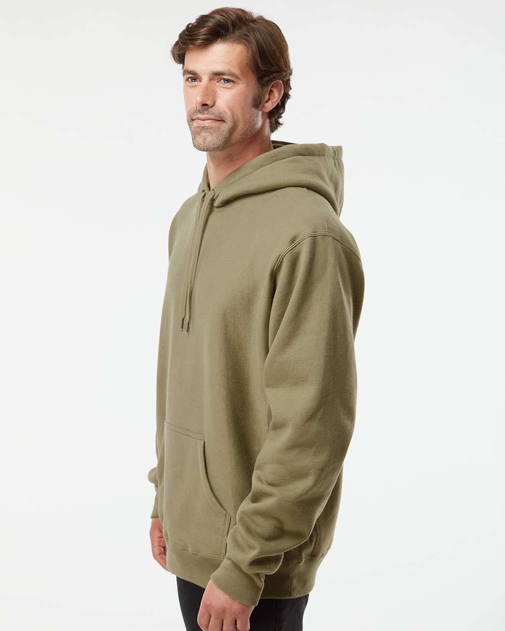 Unisex Legend Heavyweight Cross-Grain Hooded Sweatshirt - Olive - S