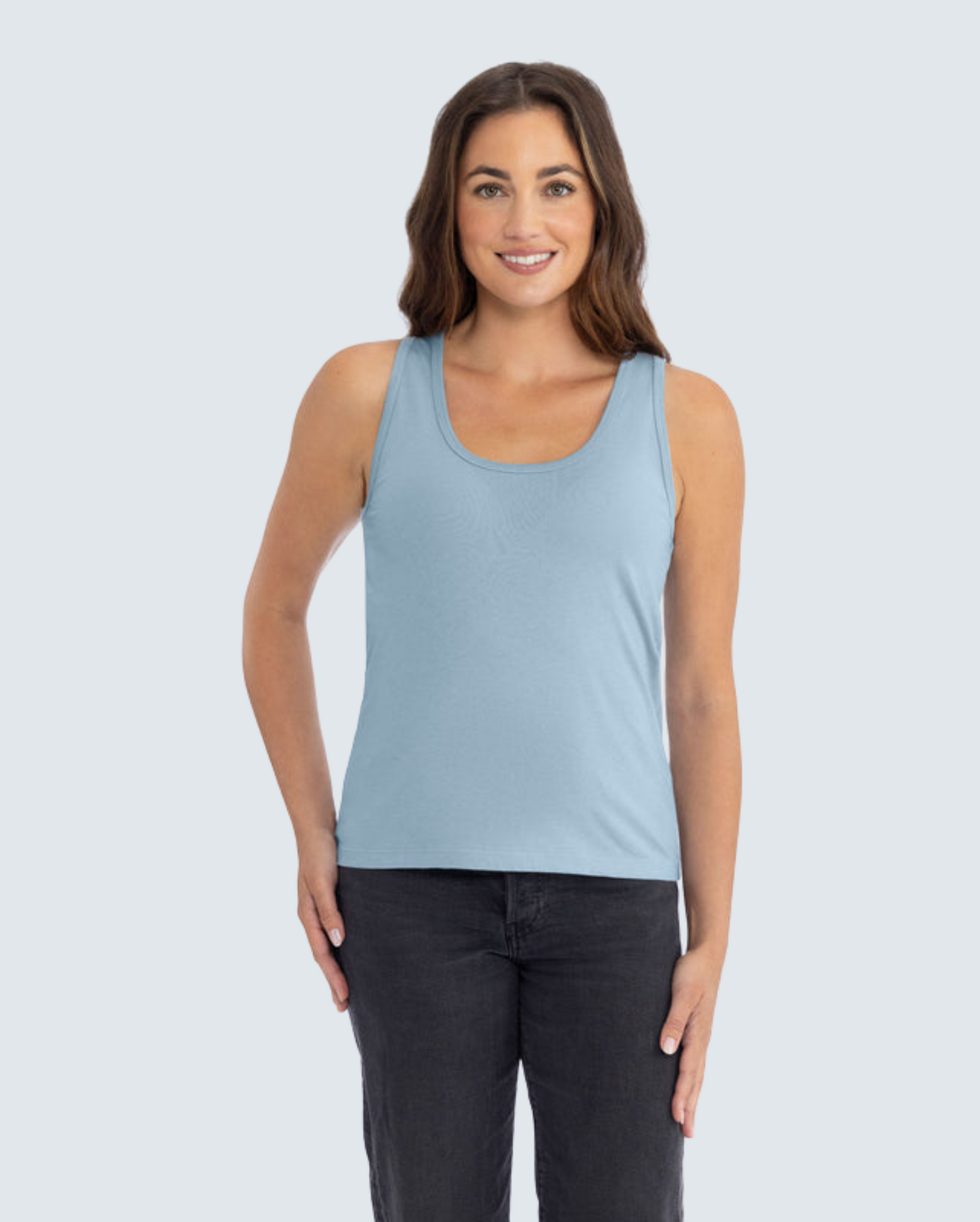 Women's Cotton Tank - Stonewash Denim