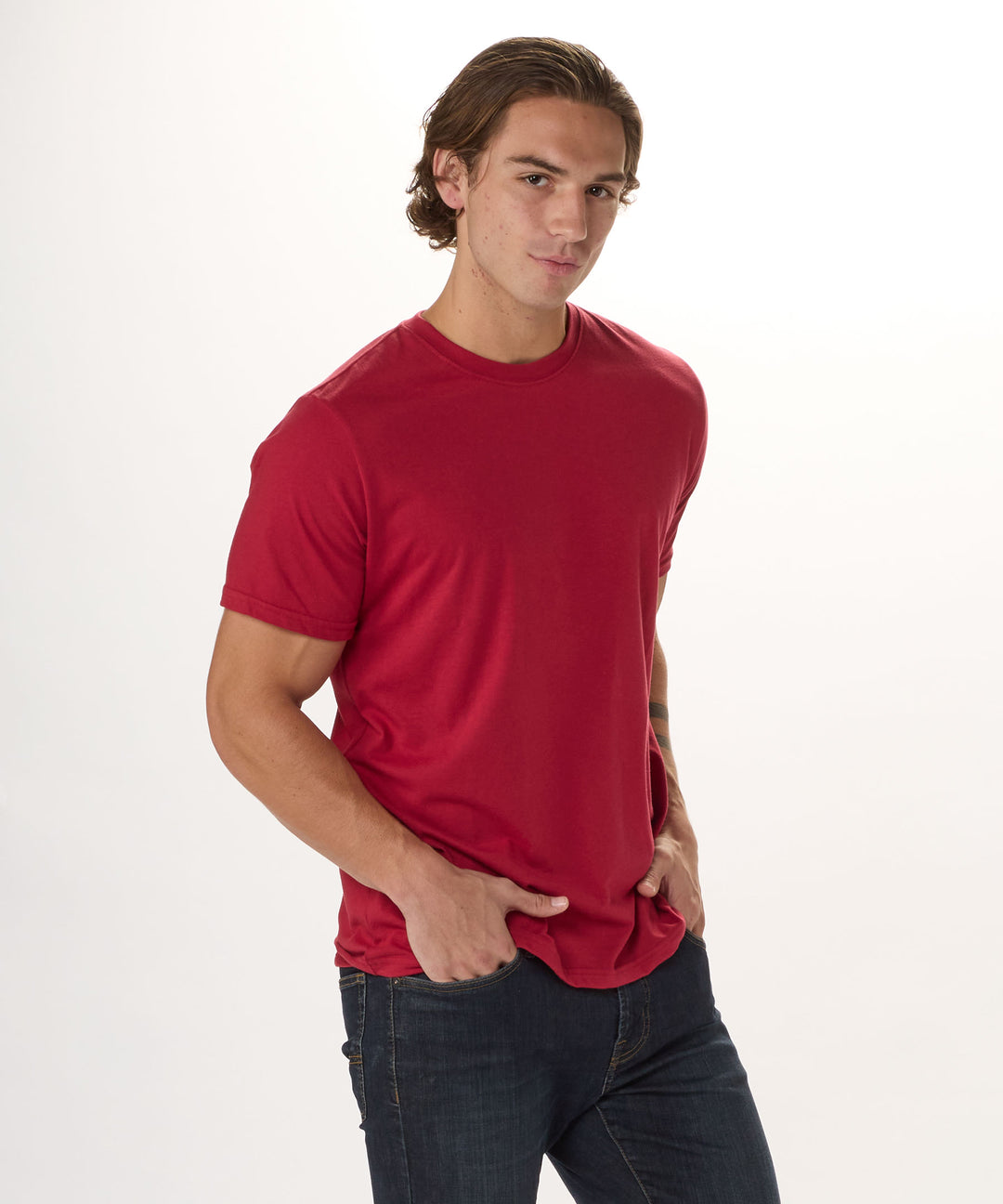 Essential Crewneck Tee - Brick Red