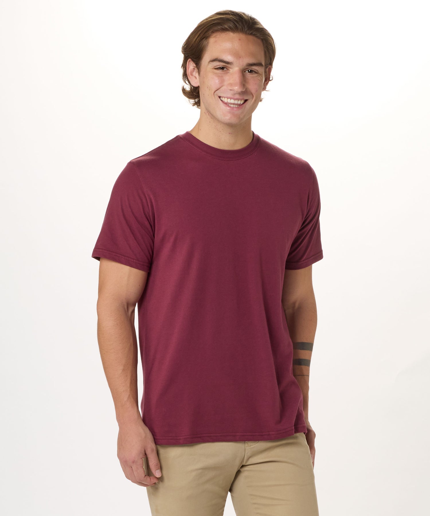 Essential Crewneck Tee - Maroon