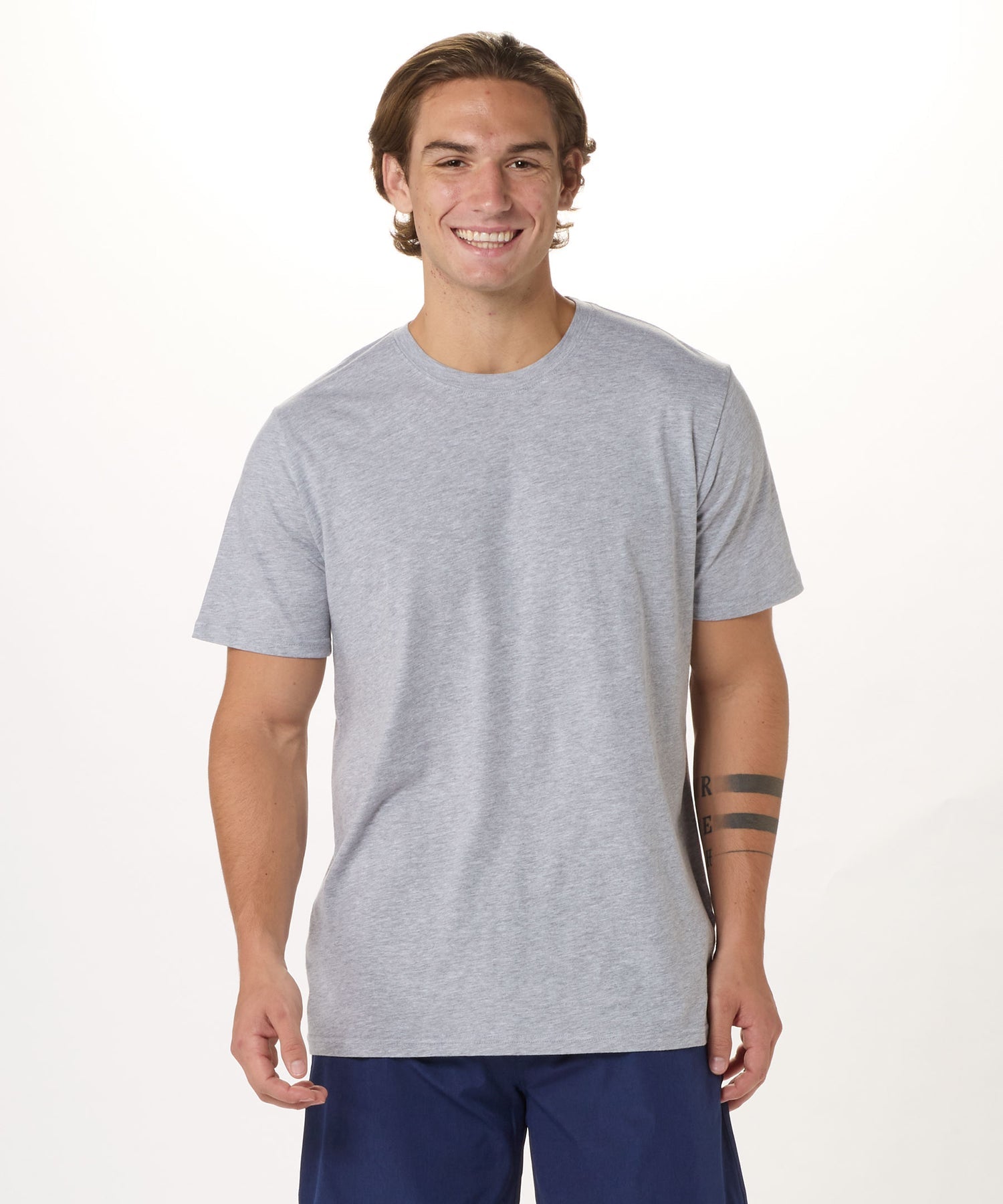 Essential Crewneck Tee - Oxford Heather