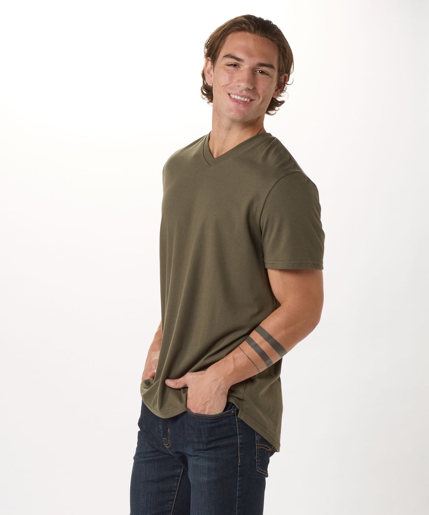 Men's High V-Tee - Olive