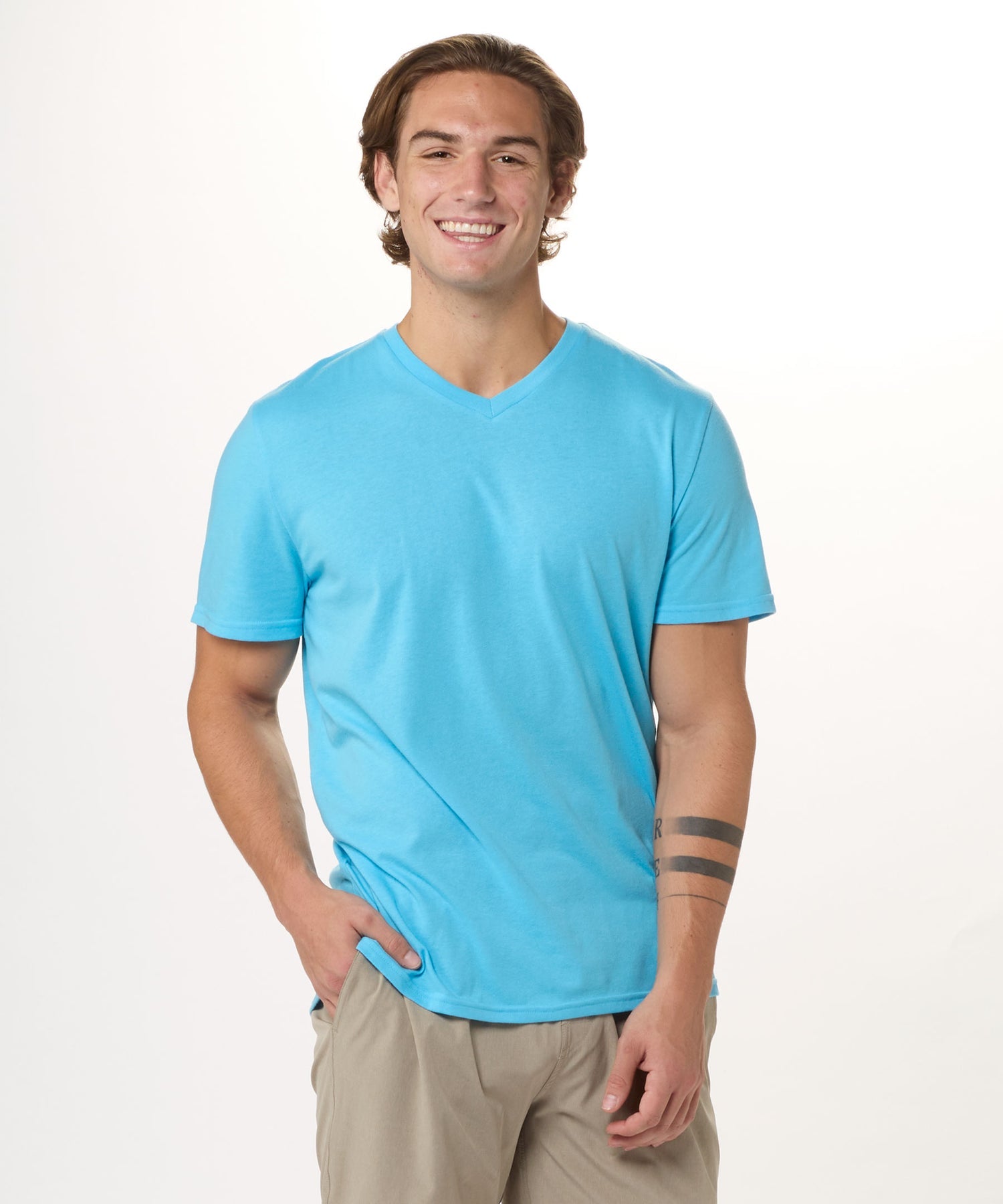 Men's High V-Tee - Pacific Blue