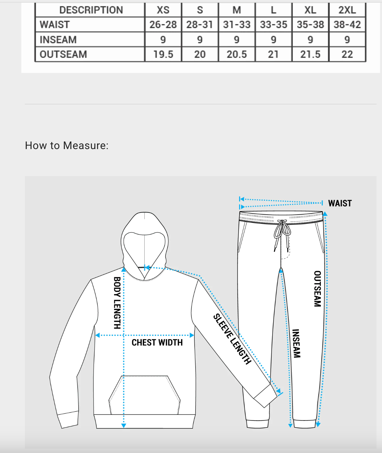 Size Chart IN