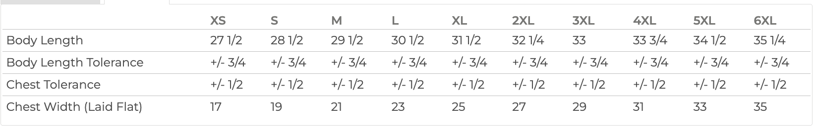 Size Chart IN
