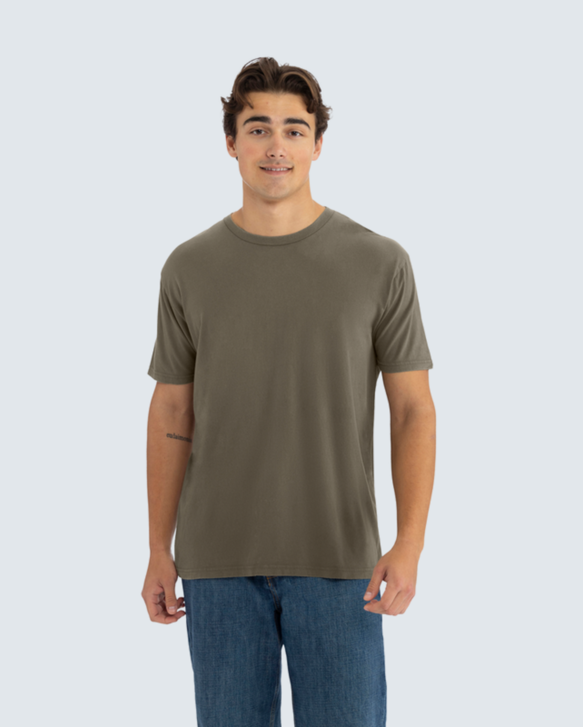 Soft-Washed Classic Crew - Washed Military Green