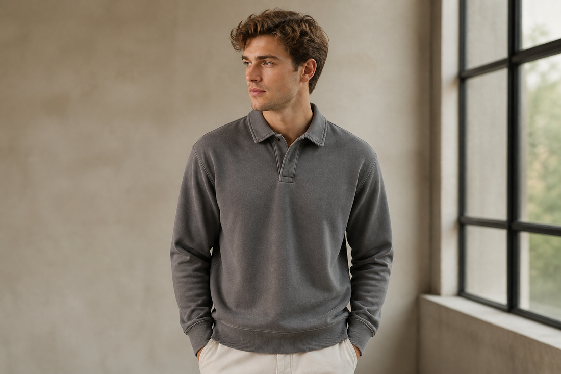 Mens Polo Collar SweatShirt