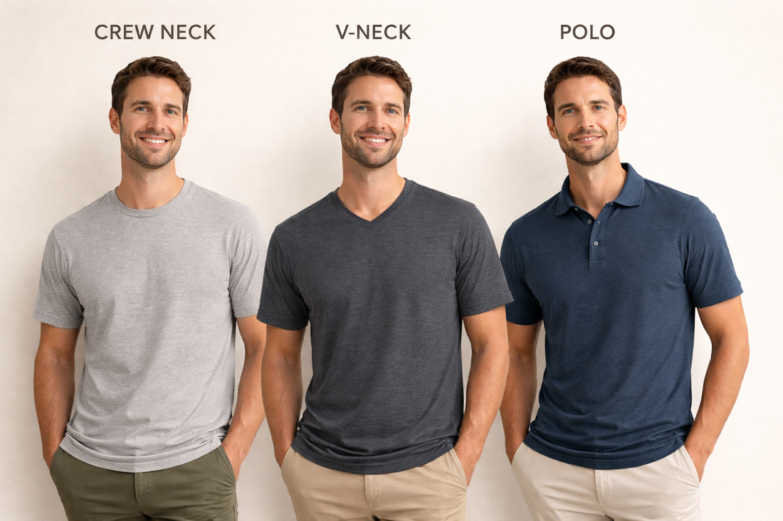 Crew Neck vs V-Neck vs Polo: Which Neckline Should Men Actually Wear?