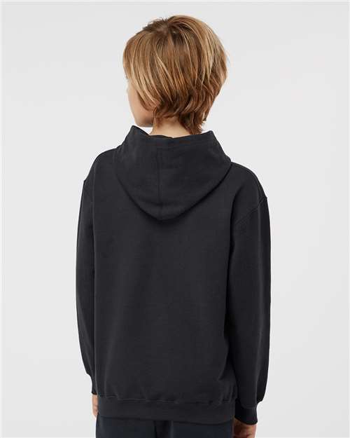 Youth Hooded Sweatshirt — Soft Kids Pullover Hoodie - Black - Back