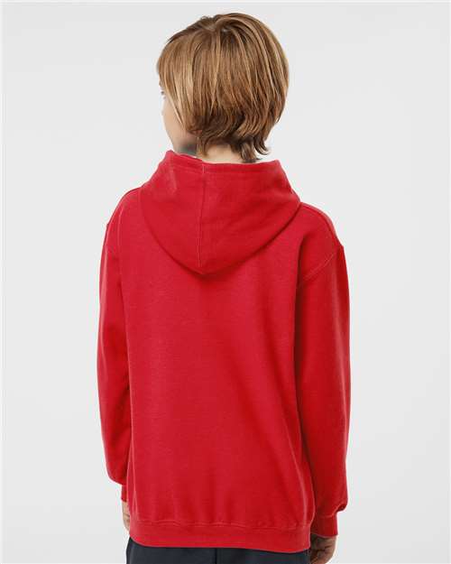 Youth Hooded Sweatshirt — Soft Kids Pullover Hoodie - Red - Back