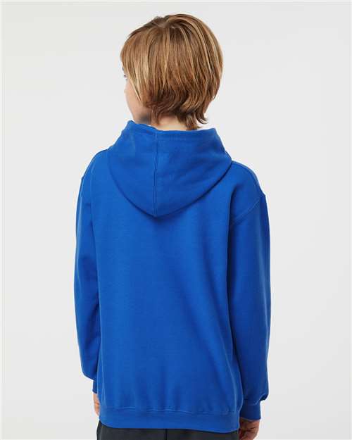 Youth Hooded Sweatshirt — Soft Kids Pullover Hoodie - Royal - Back