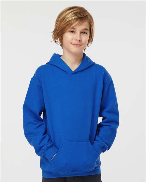 Youth Hooded Sweatshirt — Soft Kids Pullover Hoodie - Royal - Front