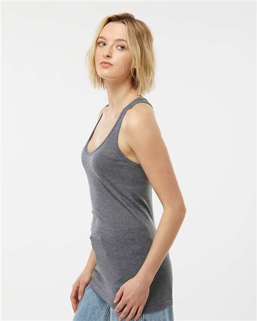 Tultex 190 Women's Relaxed T-Shirt - Heather Charcoal - Side