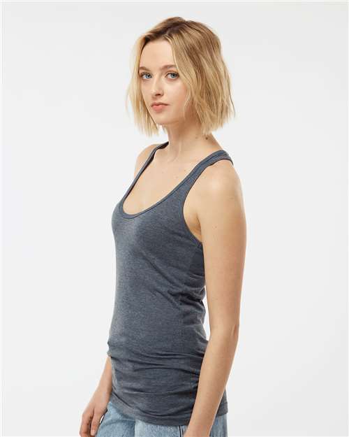Tultex 190 Women's Relaxed T-Shirt - Heather Navy - Side