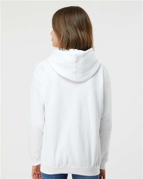 Youth Hooded Sweatshirt — Soft Kids Pullover Hoodie - White - Back