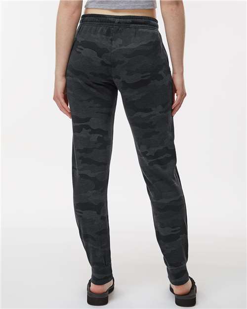 Independent Trading Co. PRM20PNT Women's Sweatpants - Black Camo Heather - Back
