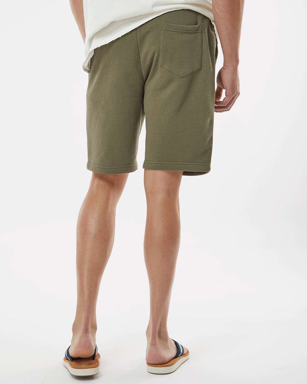 Men's Midweight Fleece Shorts - Army - L