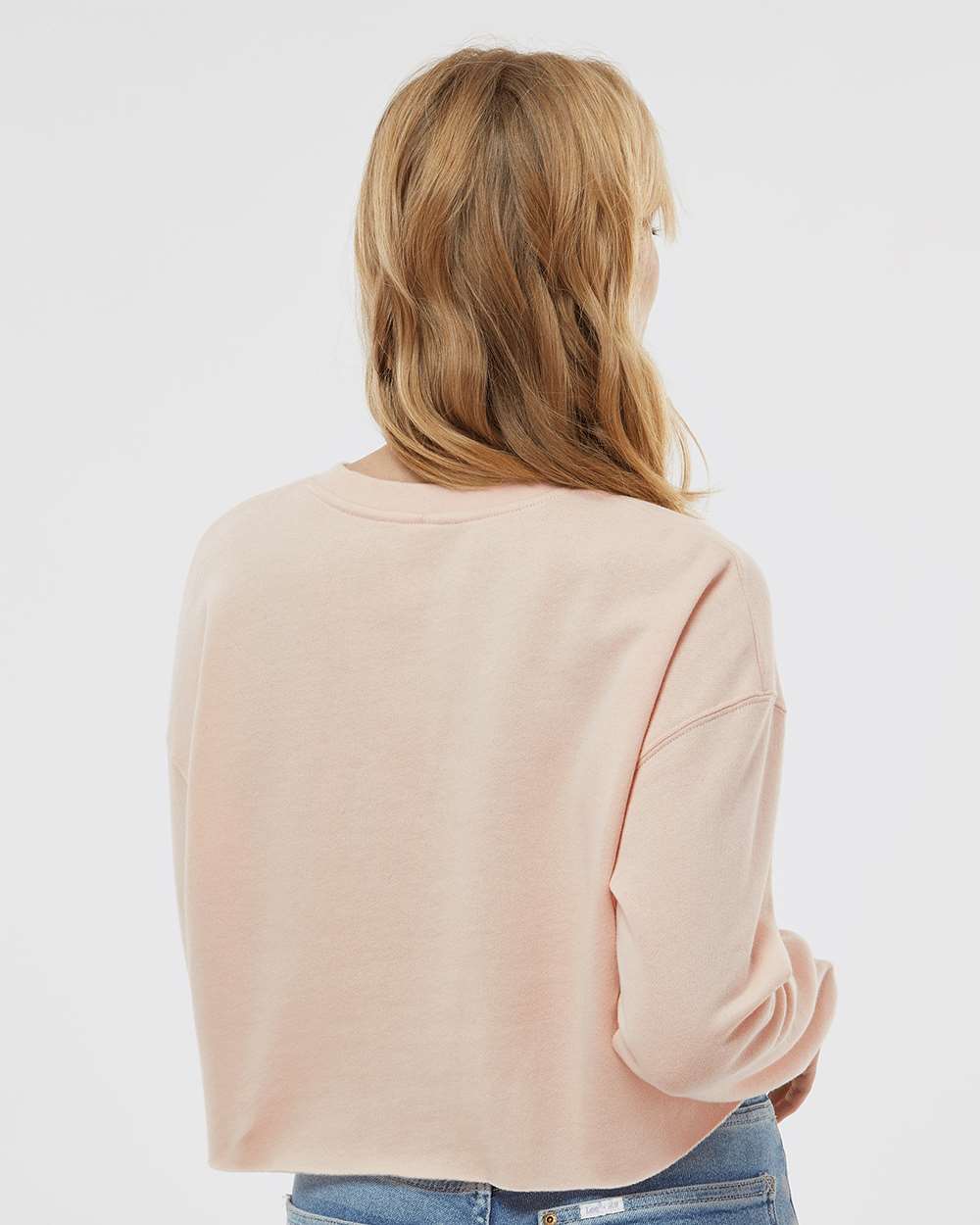 Women's Lightweight Crop Crewneck Sweatshirt - Blush - M