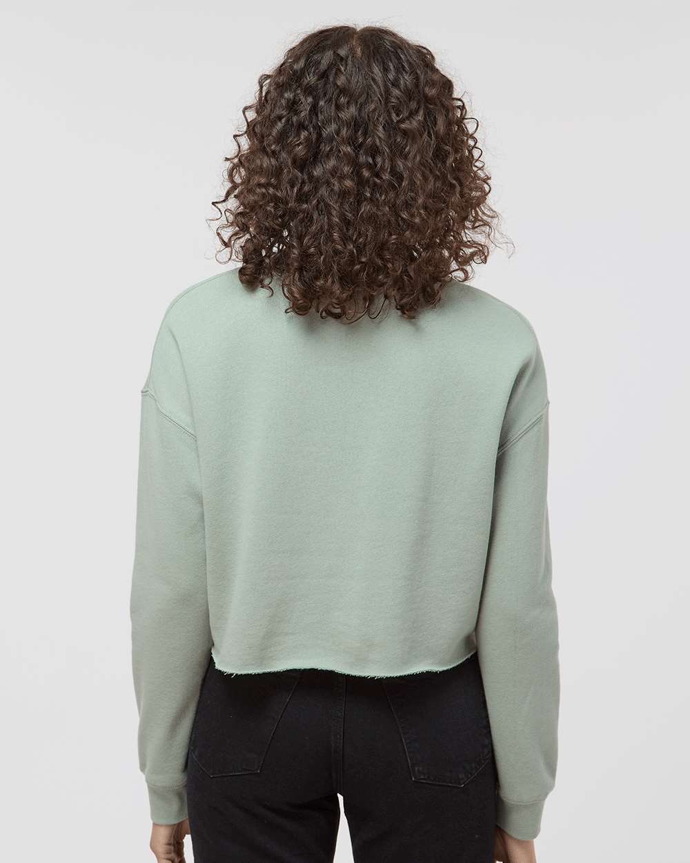 Women's Lightweight Crop Crewneck Sweatshirt - Sage - M
