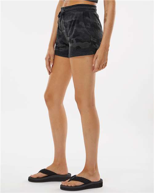 Independent Trading Co. PRM20SRT Women's Shorts - Black Camo Heather - Side