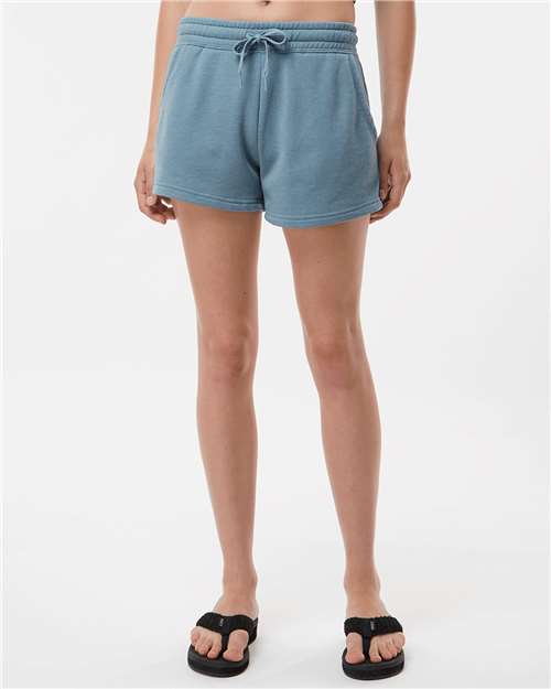 Independent Trading Co. PRM20SRT Women's Shorts - Misty Blue - Front