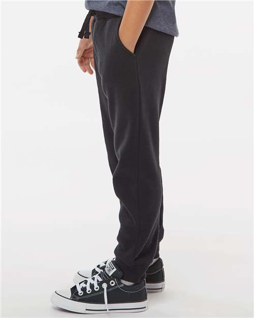 Youth Fleece Sweatpants — Soft Kids Jogger Pants - Black - Side