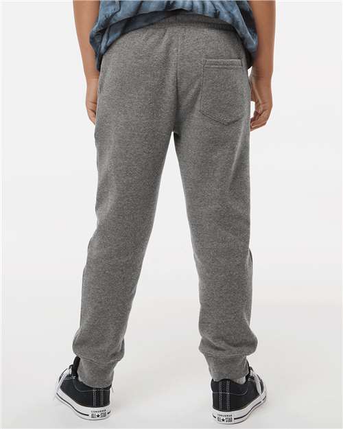 Youth Fleece Sweatpants — Soft Kids Jogger Pants - Nickel - Back