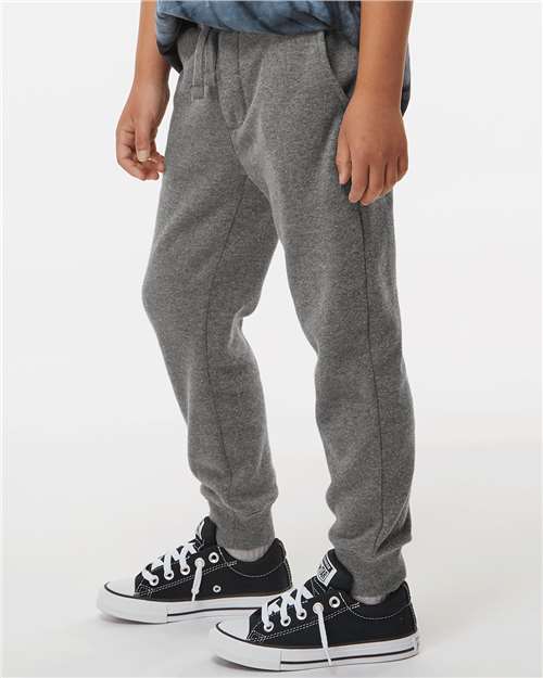 Youth Fleece Sweatpants — Soft Kids Jogger Pants - Nickel - Side