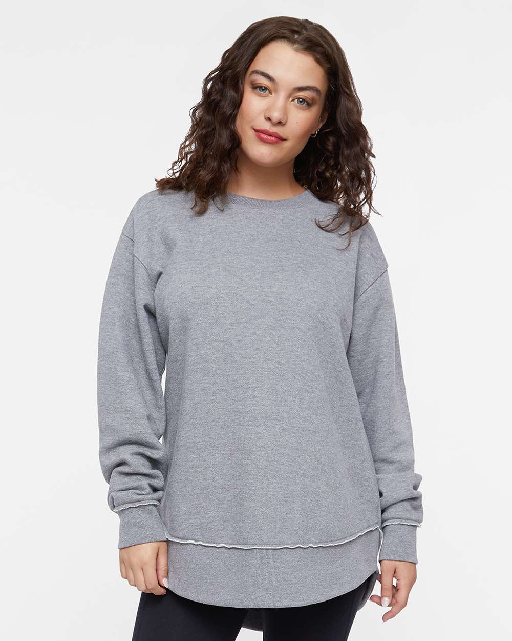 Women's Weekend Fleece Crewneck Sweatshirt in Granite Heather, front view