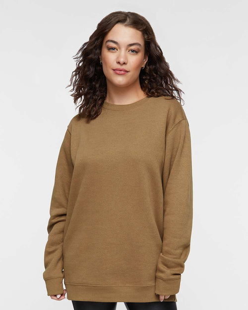 Unisex Elevated Fleece Crewneck Sweatshirt - Coyote Brown - XS