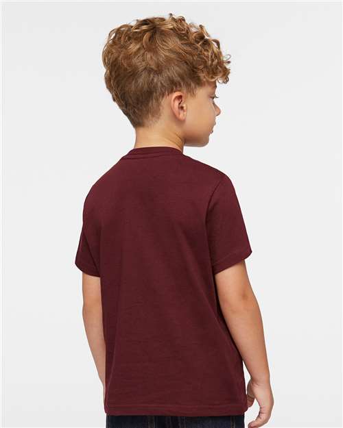 Toddler Fine Jersey T-Shirt — Soft Kids Tee [2T-5T] - Maroon - Back