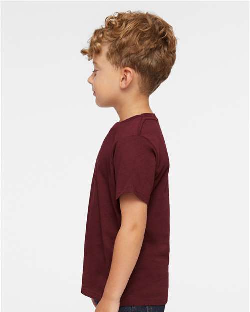 Toddler Fine Jersey T-Shirt — Soft Kids Tee [2T-5T] - Maroon - Side