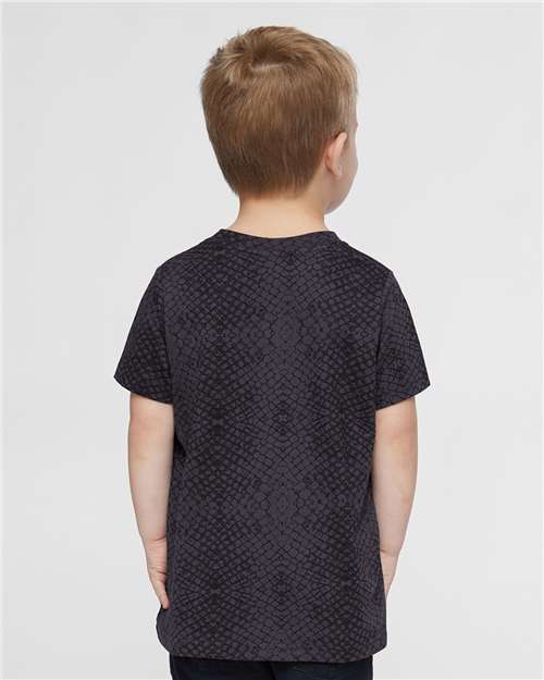 Toddler Fine Jersey T-Shirt — Soft Kids Tee [2T-5T] - Black Reptile - Back
