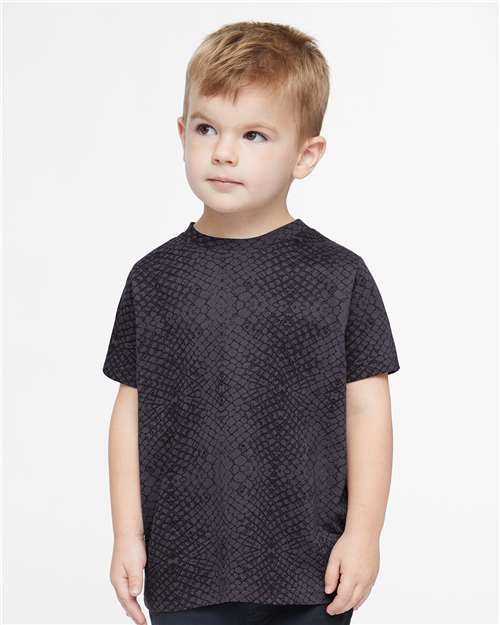 Toddler Fine Jersey T-Shirt — Soft Kids Tee [2T-5T] - Black Reptile - Front