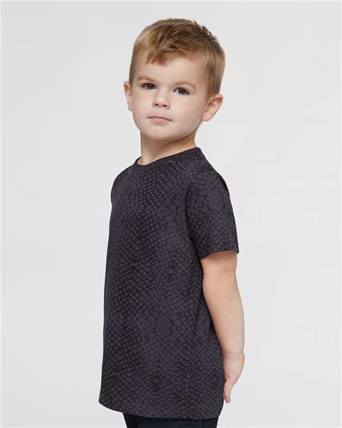 Toddler Fine Jersey T-Shirt — Soft Kids Tee [2T-5T] - Black Reptile - Side