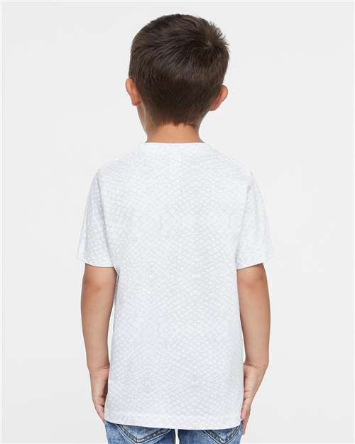 Toddler Fine Jersey T-Shirt — Soft Kids Tee [2T-5T] - White Reptile - Back