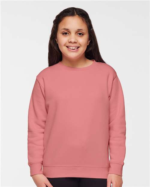Youth Elevated Fleece Crewneck — Kids Sweatshirt [XS-XL] - Mauvelous - Front