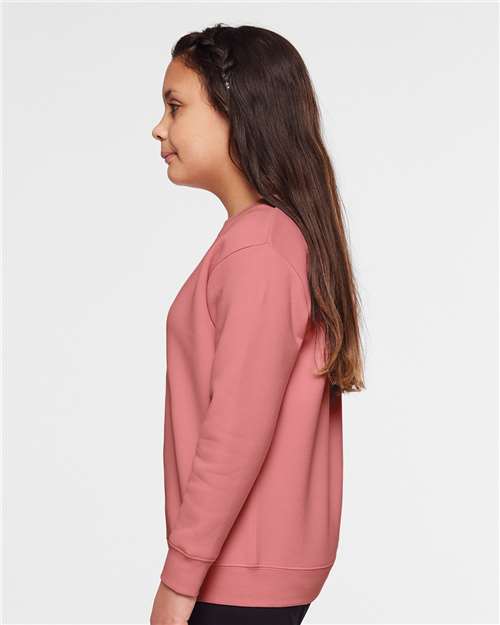 Youth Elevated Fleece Crewneck — Kids Sweatshirt [XS-XL] - Mauvelous - Side