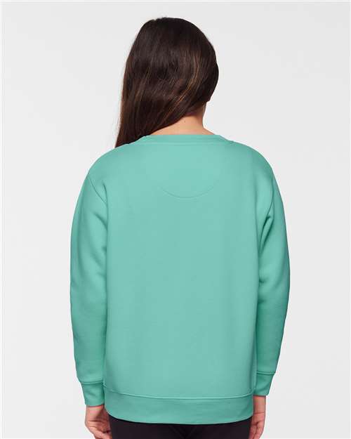 Youth Elevated Fleece Crewneck — Kids Sweatshirt [XS-XL] - Saltwater - Back