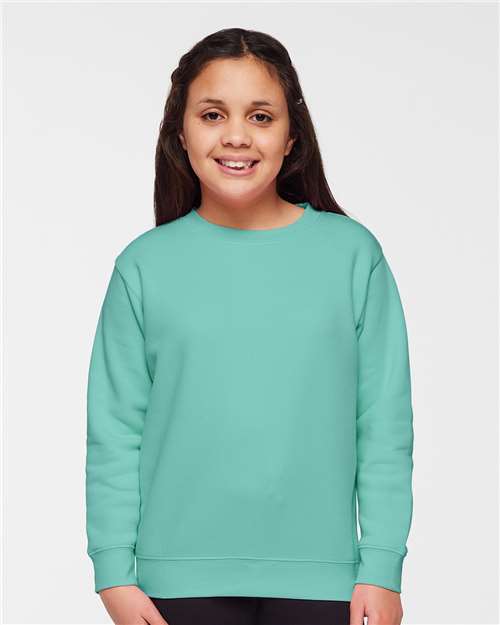 Youth Elevated Fleece Crewneck — Kids Sweatshirt [XS-XL] - Saltwater - Front
