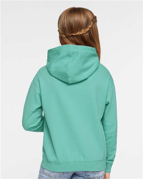 Youth Fleece Hoodie — Soft Kids Pullover Sweatshirt - Saltwater - Back