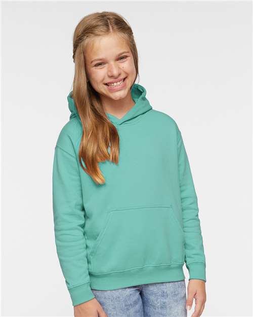 Youth Fleece Hoodie — Soft Kids Pullover Sweatshirt - Saltwater - Front