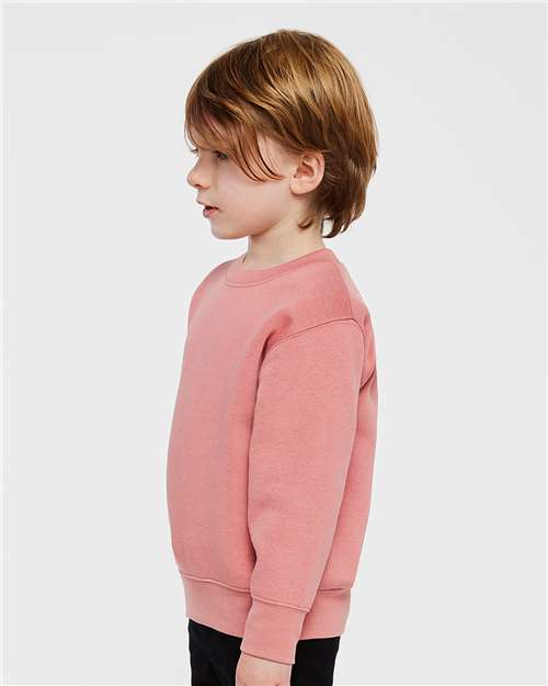 Toddler Crewneck Sweatshirt — Soft Fleece Kids Pullover - Mauvelous - Side