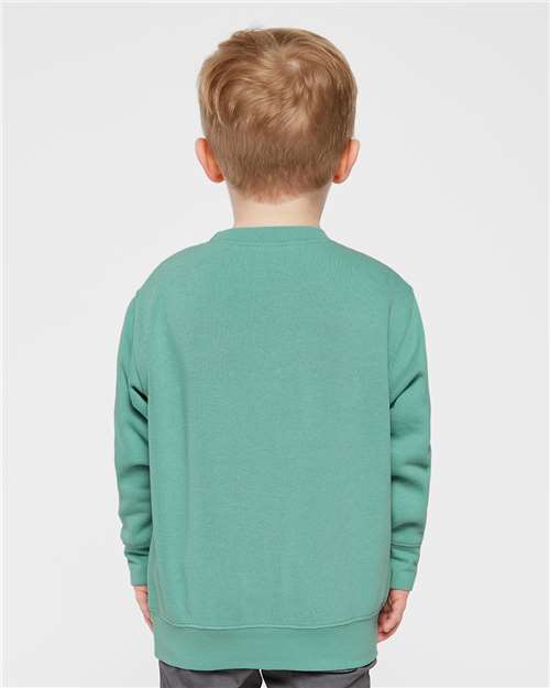 Toddler Crewneck Sweatshirt — Soft Fleece Kids Pullover - Saltwater - Back