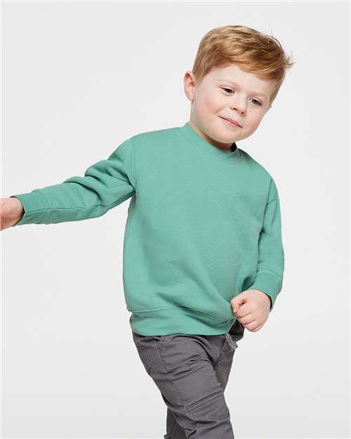 Toddler Crewneck Sweatshirt — Soft Fleece Kids Pullover - Saltwater - Front