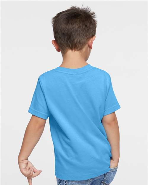 Toddler Fine Jersey T-Shirt — Soft Kids Tee [2T-5T] - Aqua - Back