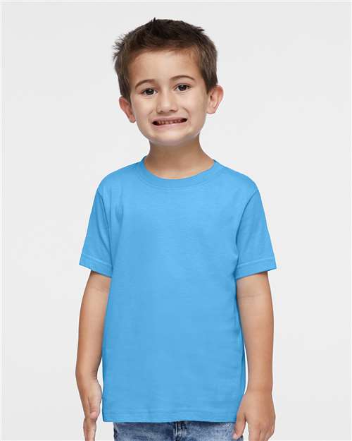 Toddler Fine Jersey T-Shirt — Soft Kids Tee [2T-5T] - Aqua - Front