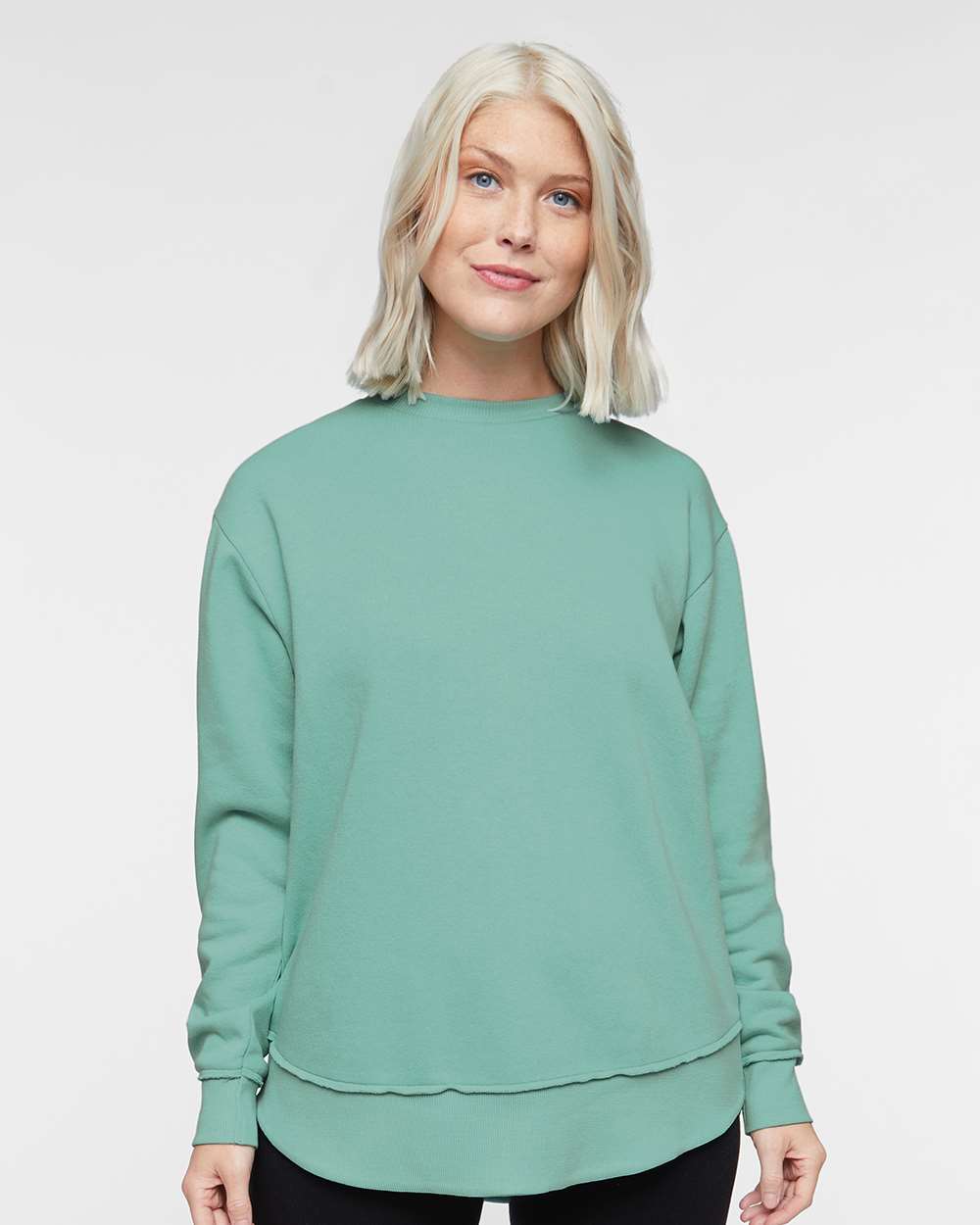 Women's Weekend Fleece Crewneck Sweatshirt in Saltwater, front view