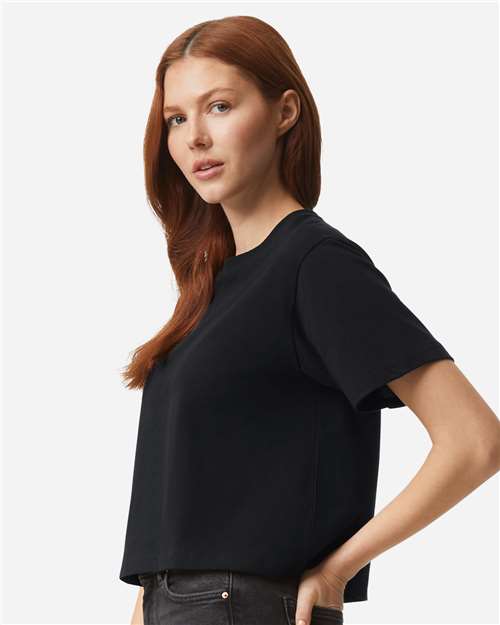 American Apparel 102 Women's Fine Jersey T-Shirt - Black - Side